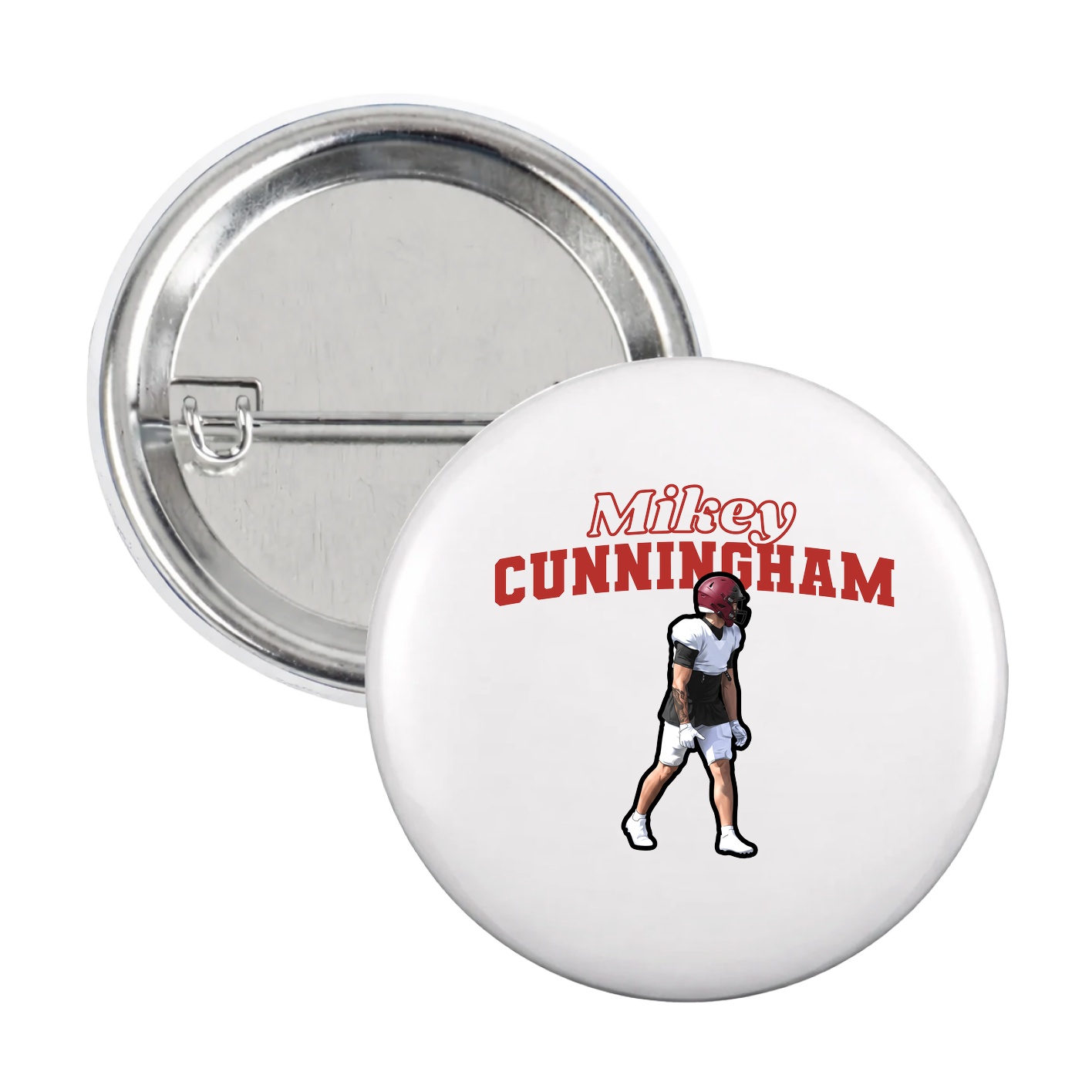 Game Day Button — Name Arch in White