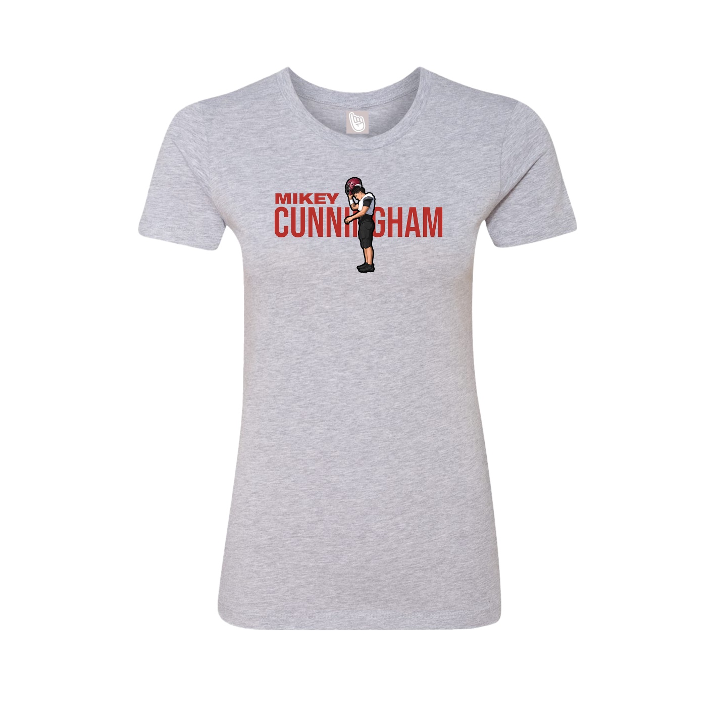 Fitted Women's Tee — Player Name in Grey