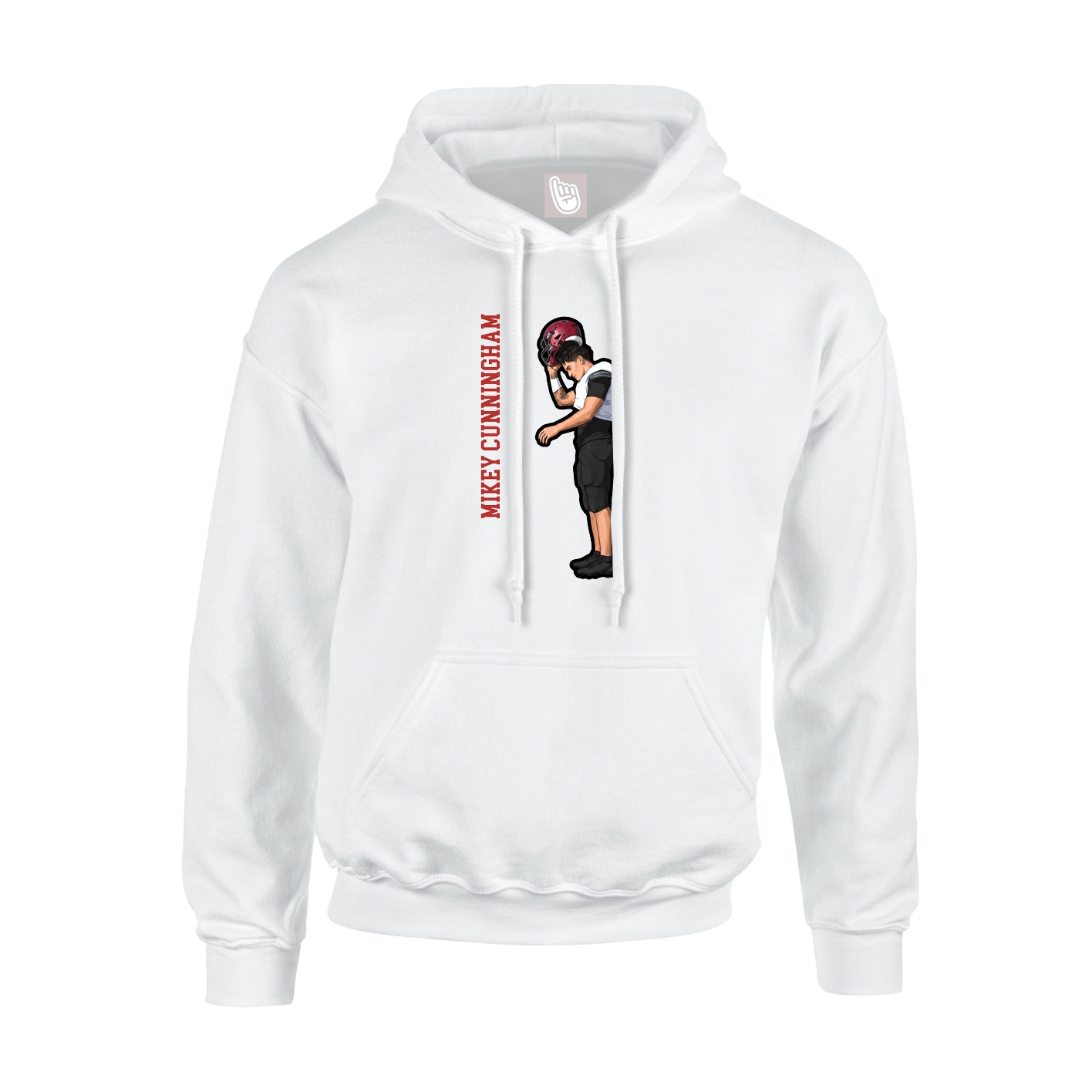 Hoodie — Name Vertical in White