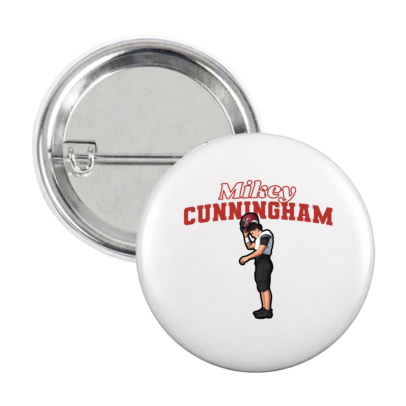 Game Day Button — Name Arch in White