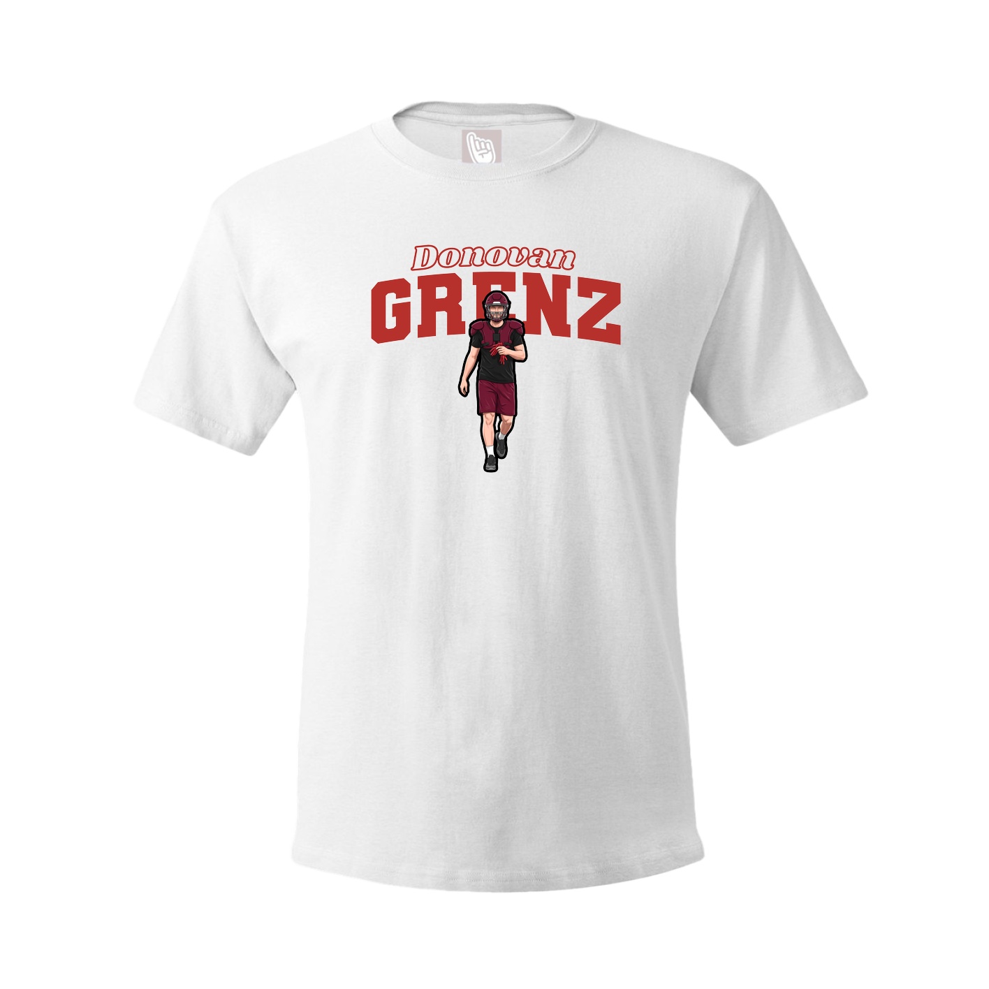 Youth Tee — Name Arch in White