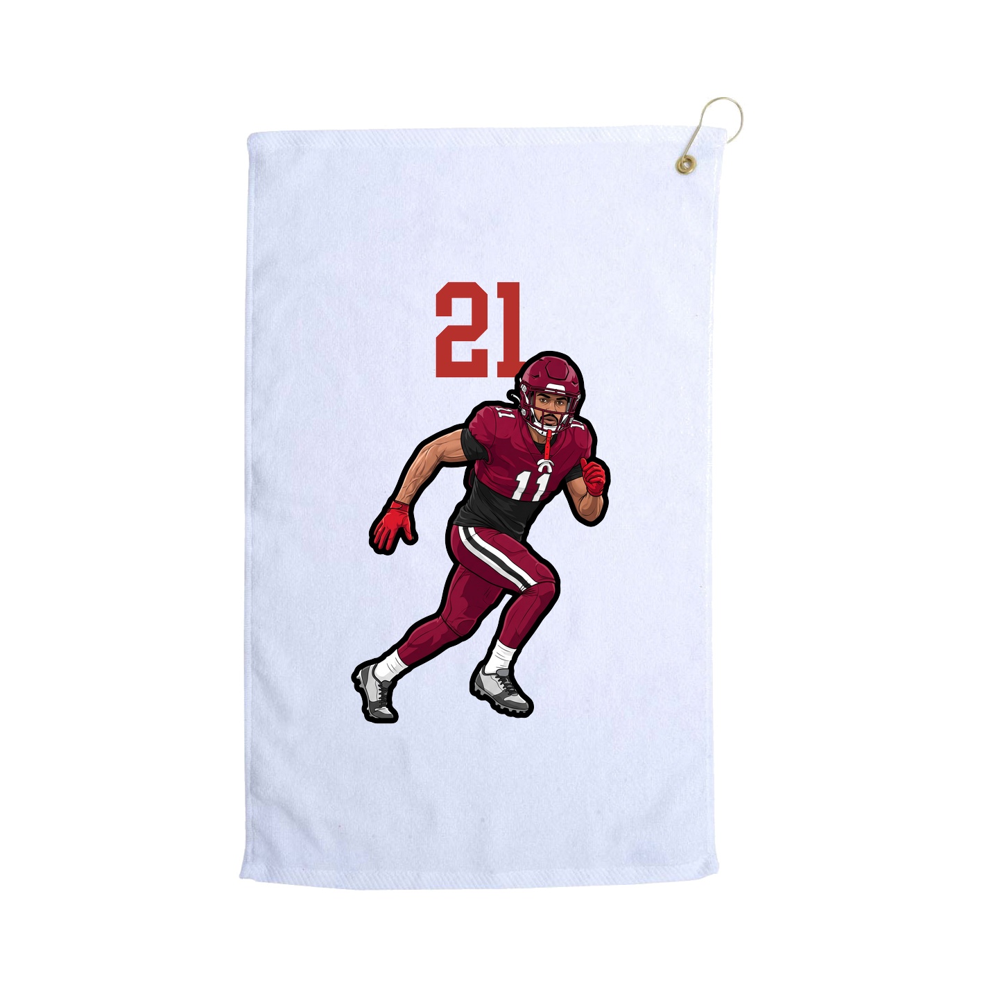 Golf Towel — Number Top in White
