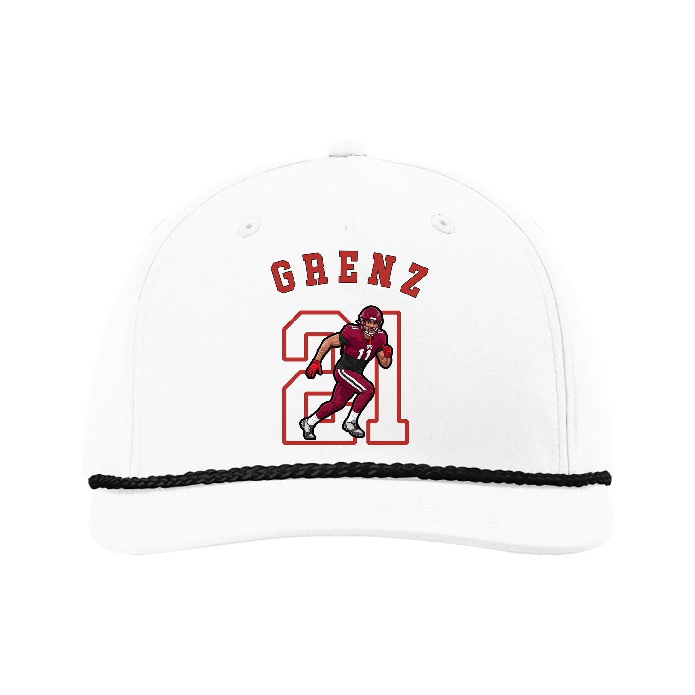 Five-Panel Classic Rope Cap — Shirsey Arch in White