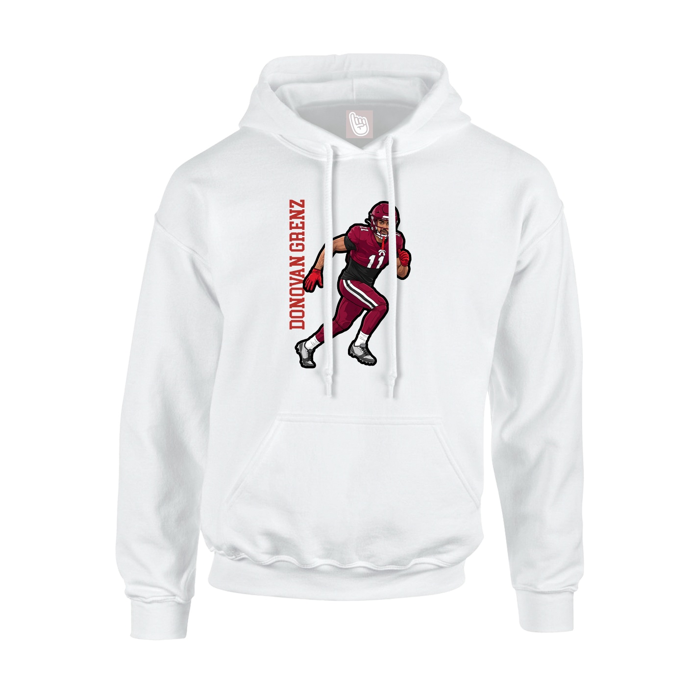 Hoodie — Name Vertical in White