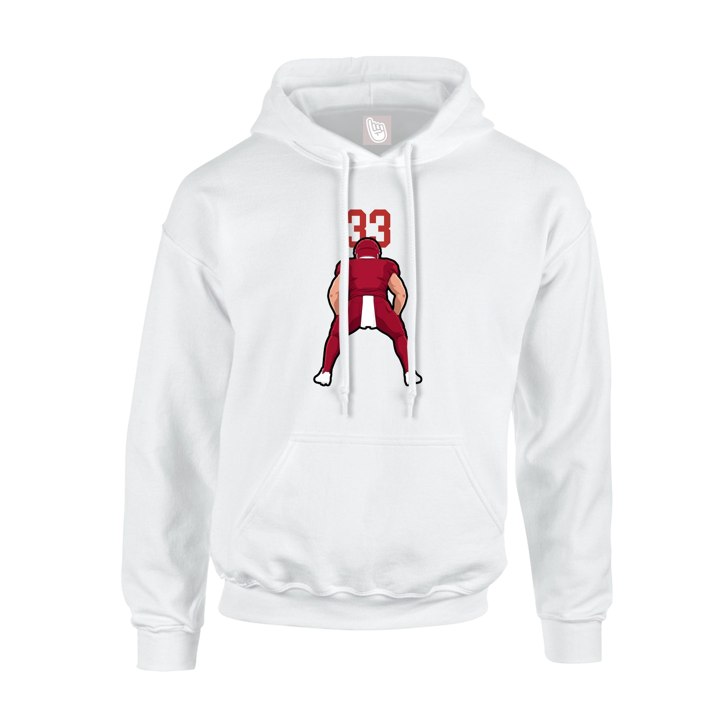 Youth Hoodie — Number Top in White