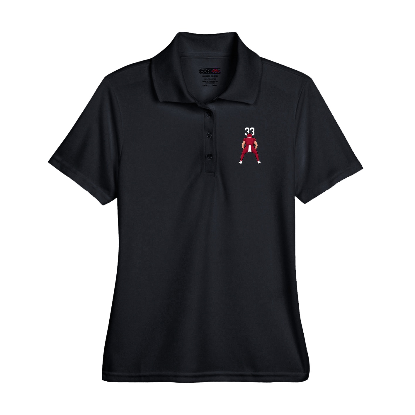 Performance Polo — Number Top in Black