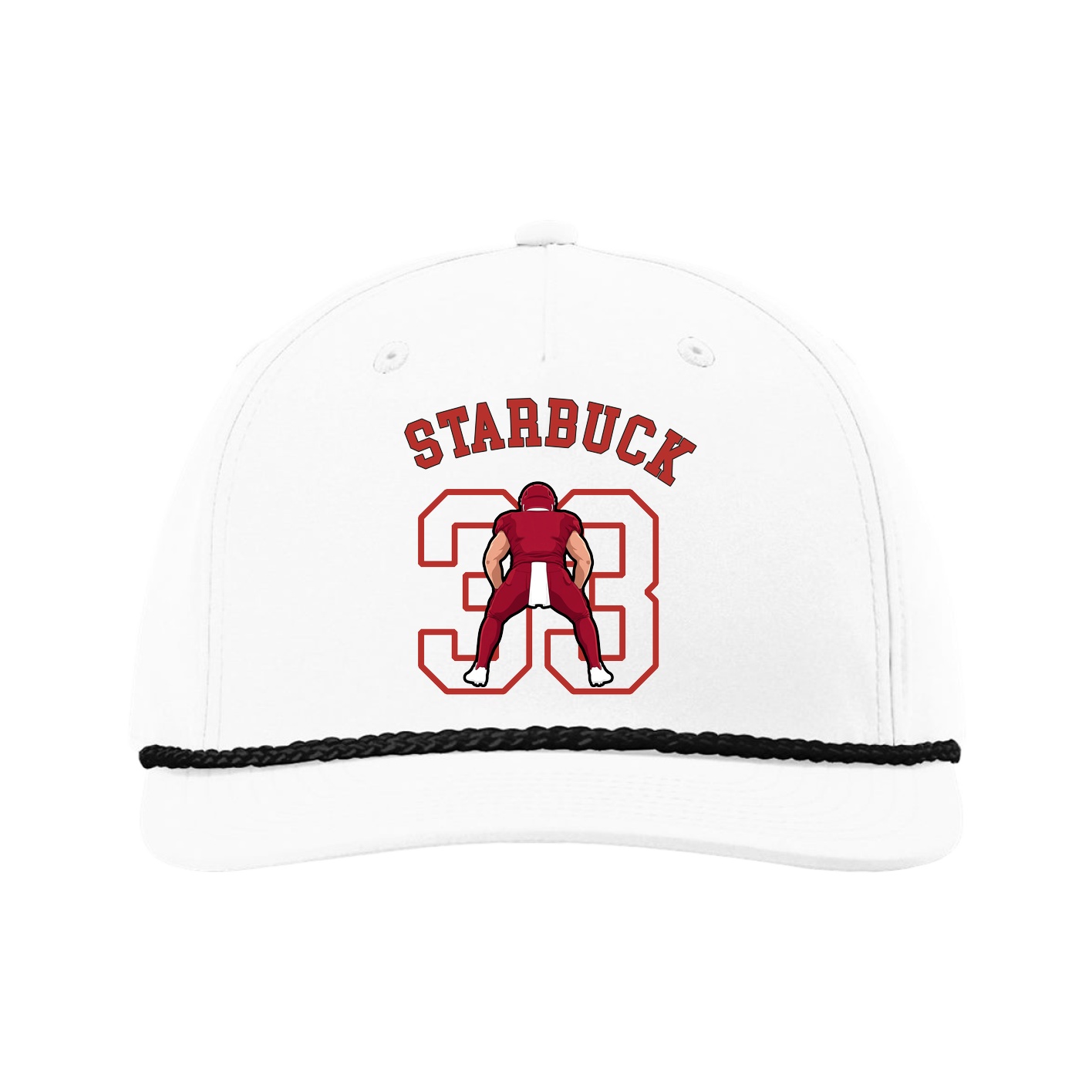 Five-Panel Classic Rope Cap — Shirsey Arch in White