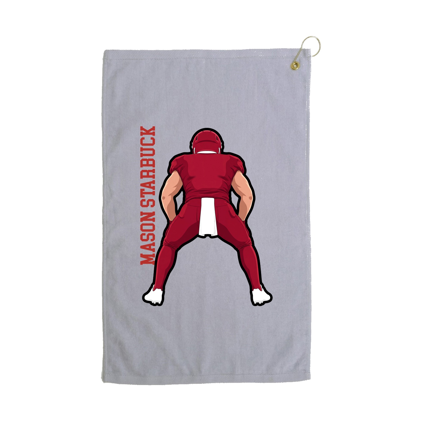 Golf Towel — Name Vertical in Grey