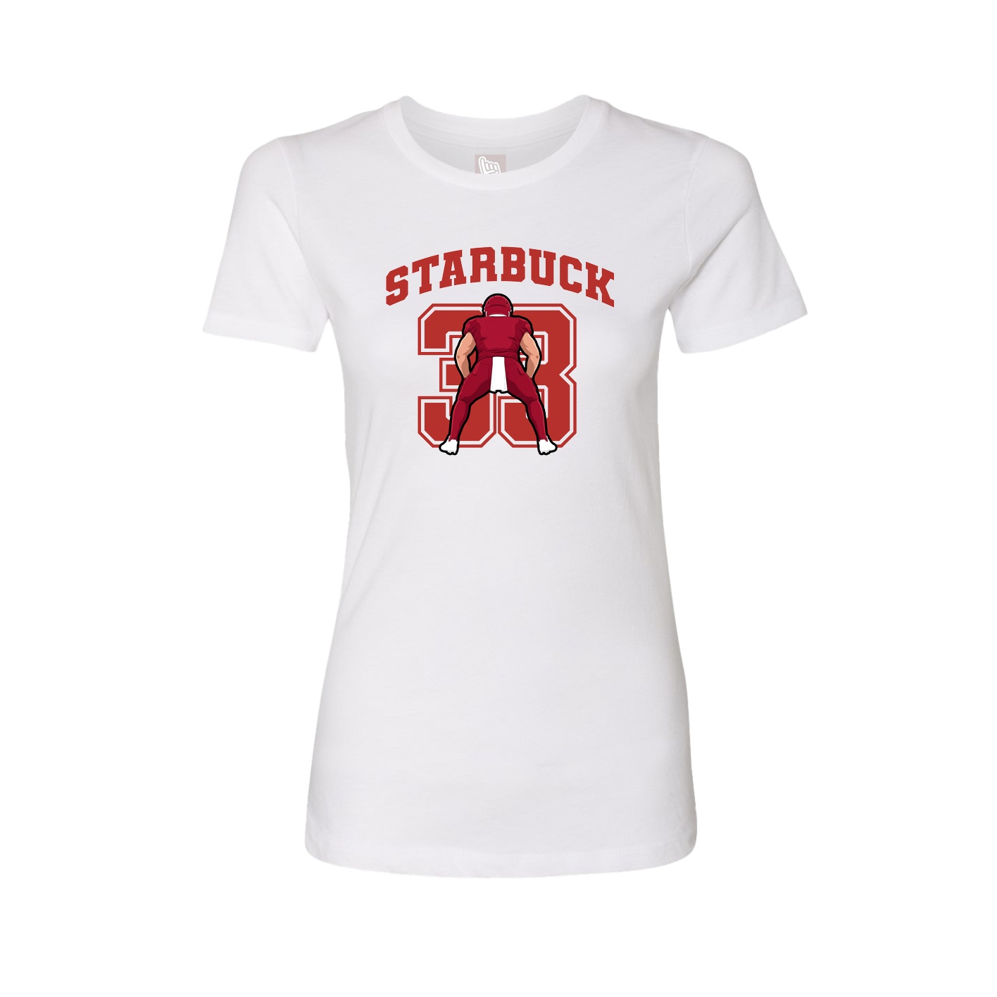 Fitted Women's Tee — Number in White