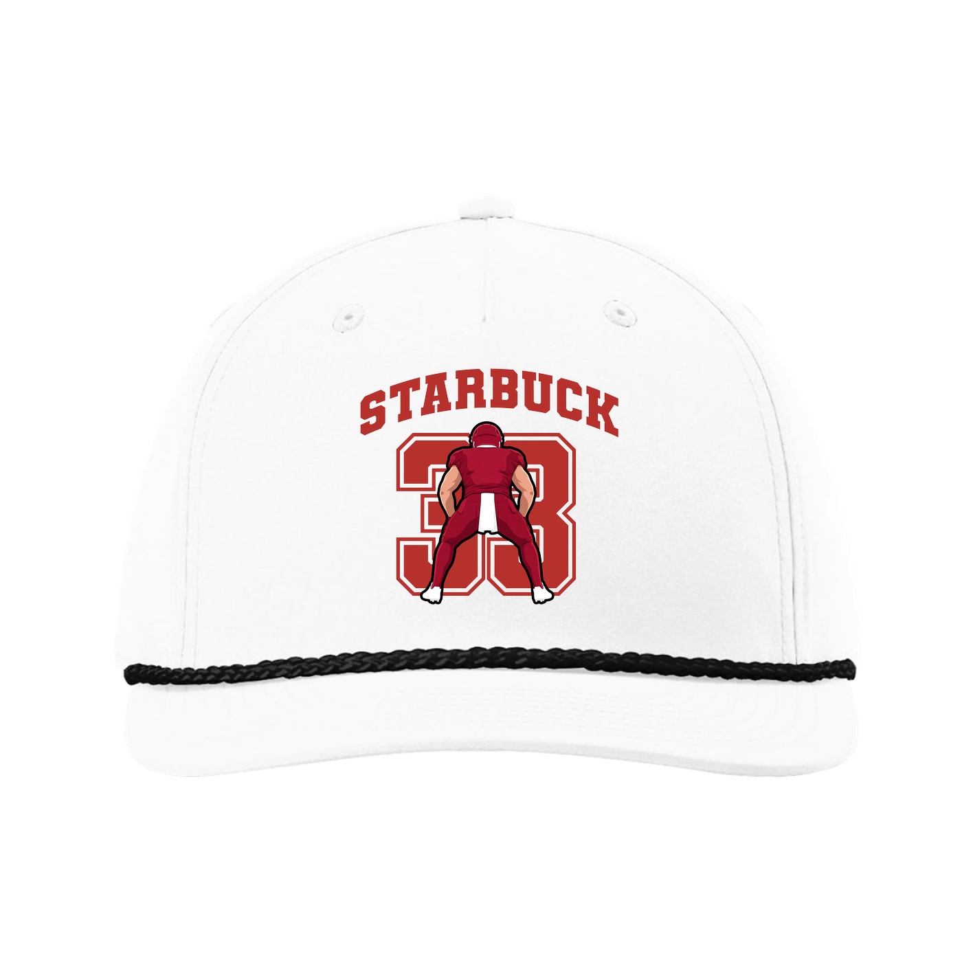 Five-Panel Classic Rope Cap — Number in White