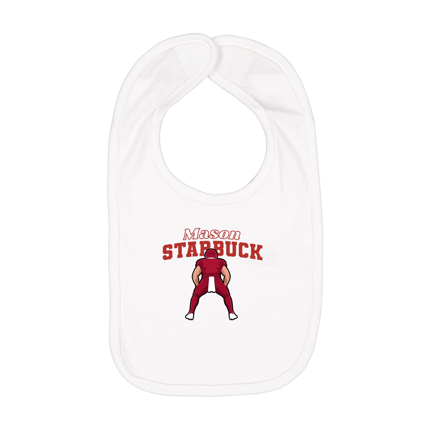Infant Bib — Name Arch in White