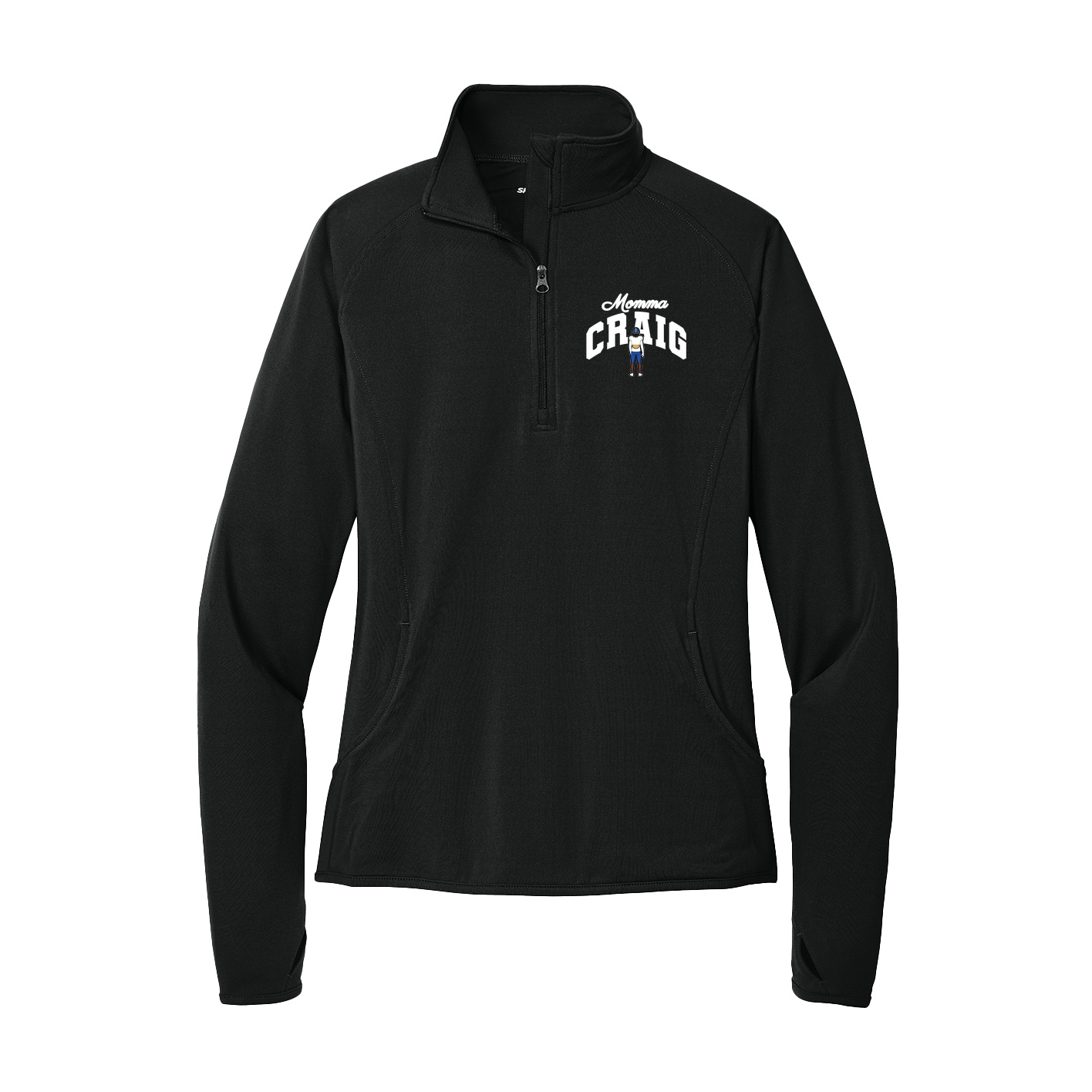 Women's Q-Zip Pullover — Mothers Day Arch in Black