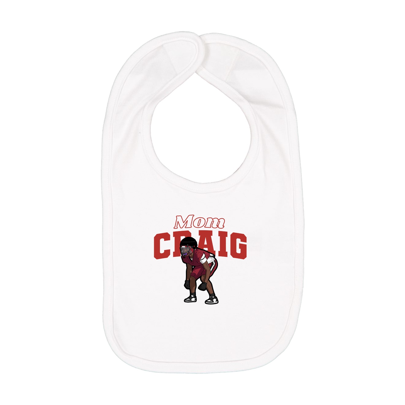 Infant Bib — Mothers Day Block in White