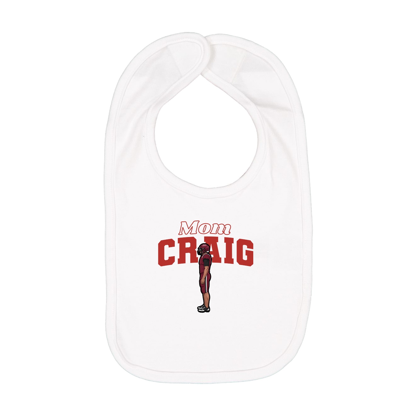 Infant Bib — Mothers Day Block in White