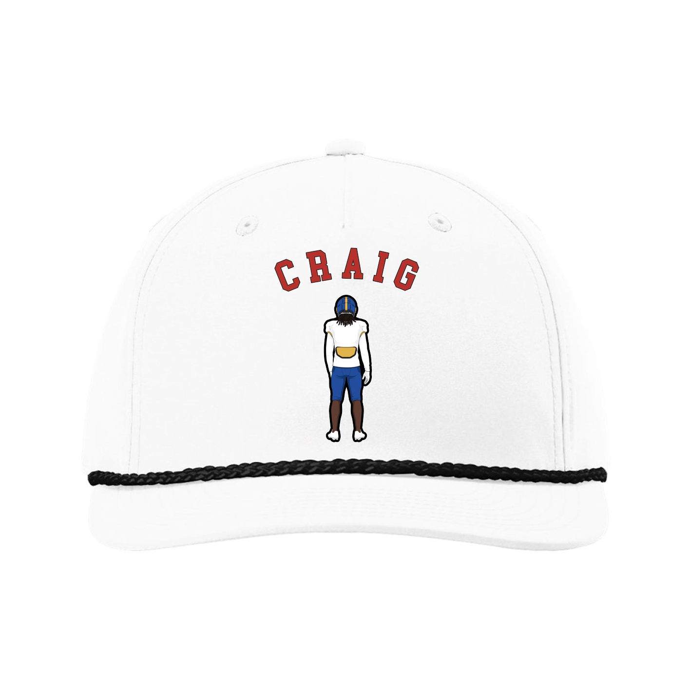 Five-Panel Classic Rope Cap — Shirsey Arch in White