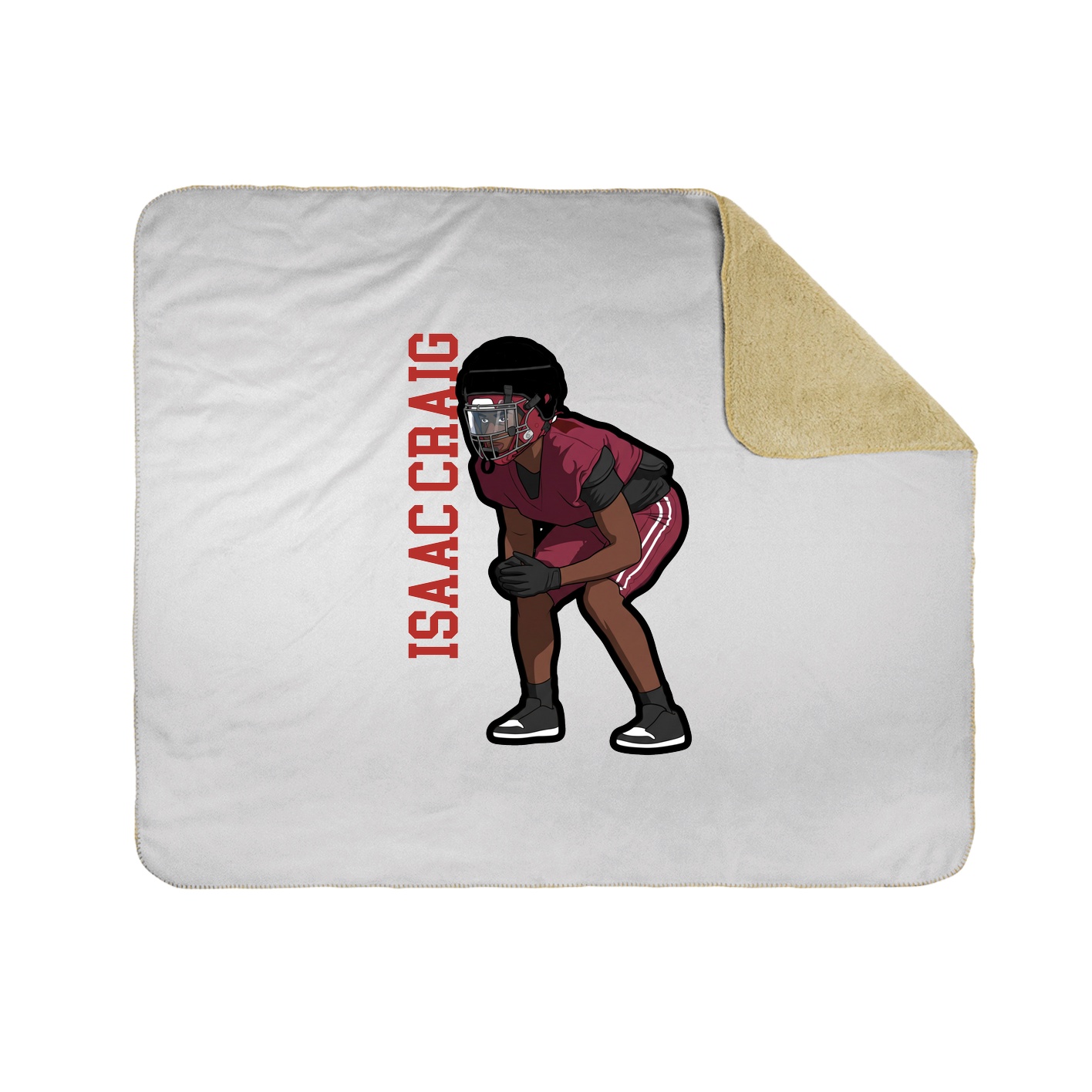 Throw Blanket — Name Vertical in White