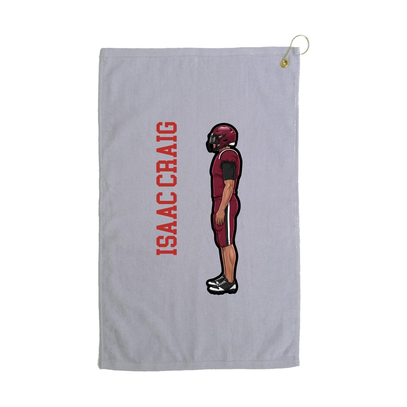 Golf Towel — Name Vertical in Grey