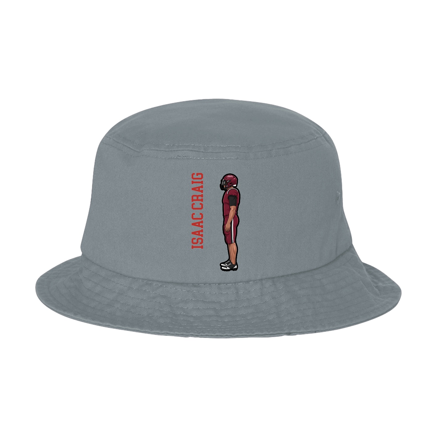Bucket Cap — Name Vertical in Grey
