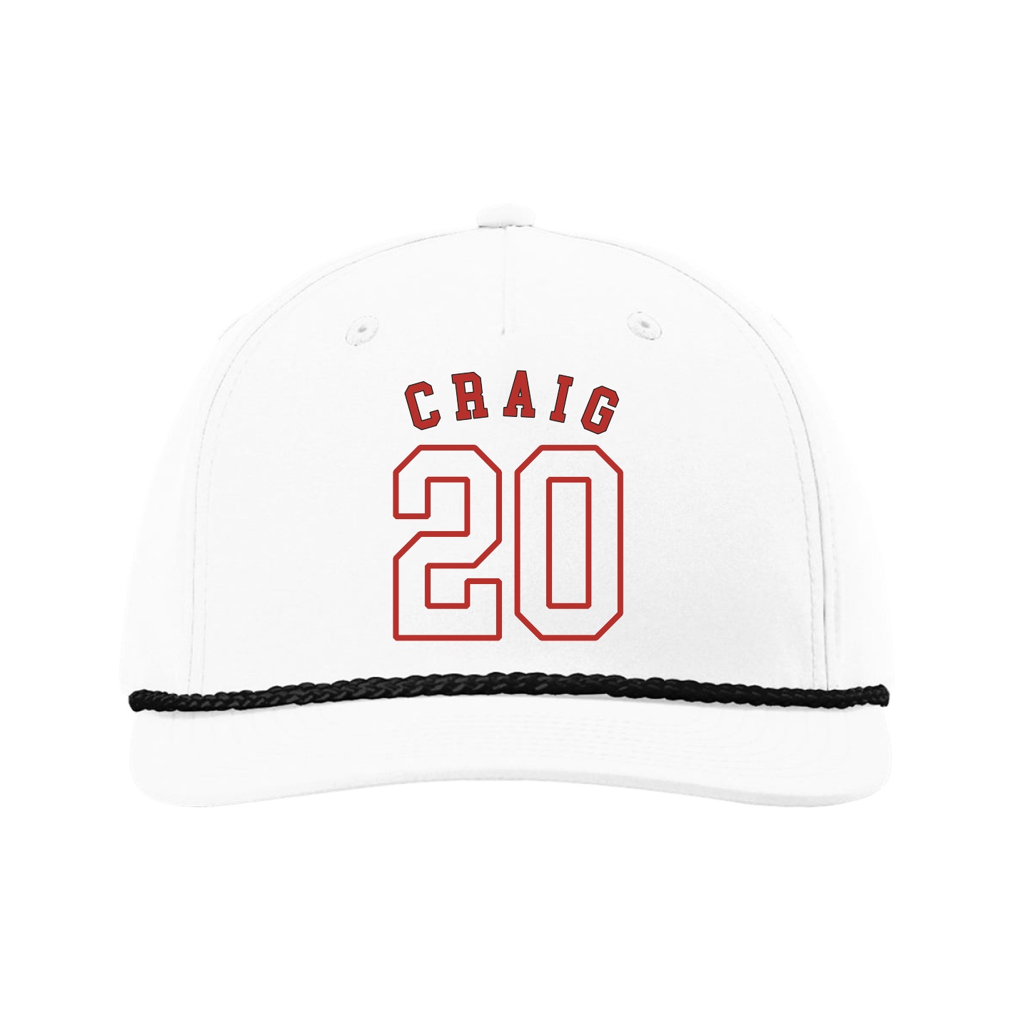 Five-Panel Classic Rope Cap — Shirsey Arch in White