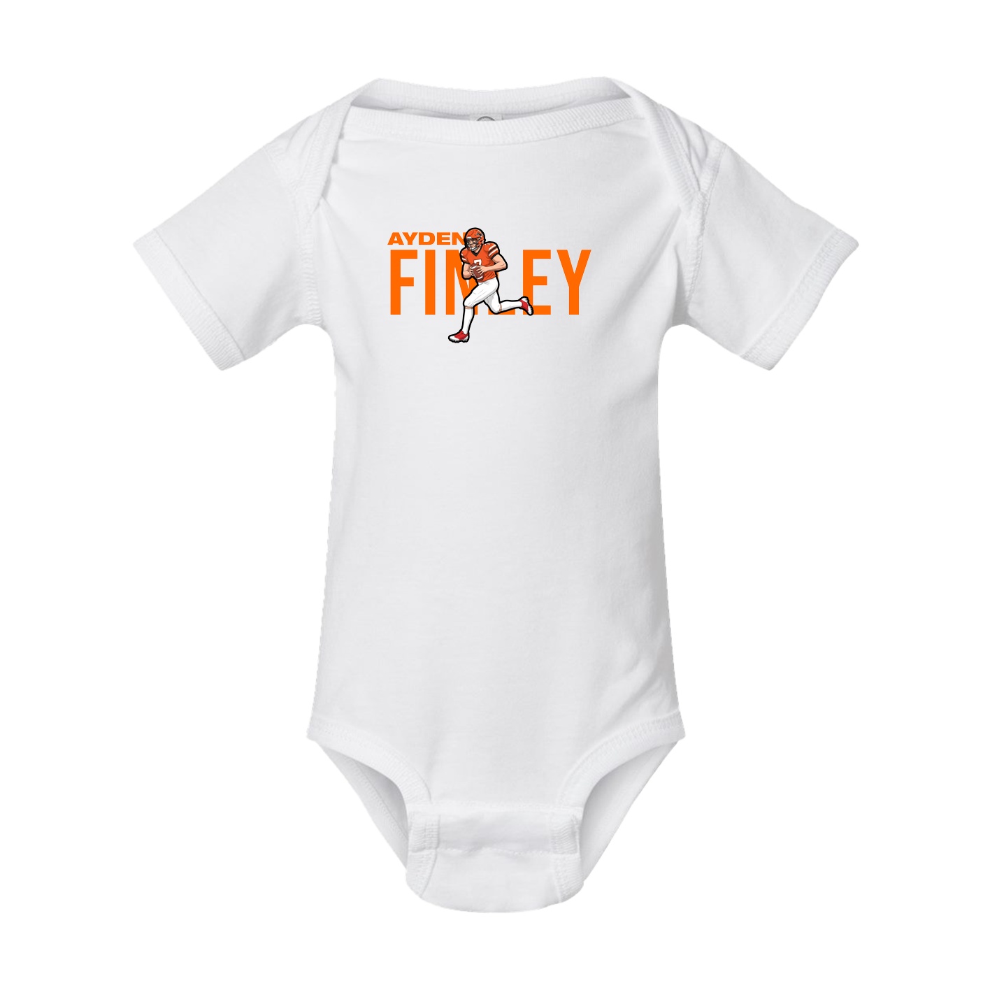 Baby Onesie — Player Name in White