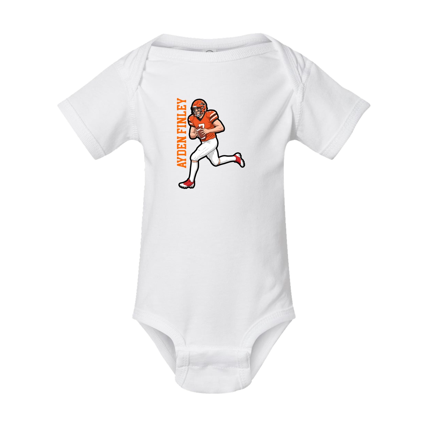 Baby Onesie — Name Vertical in White