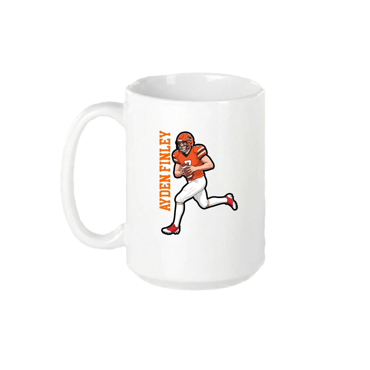 15oz Coffee Mug — Name Vertical in White