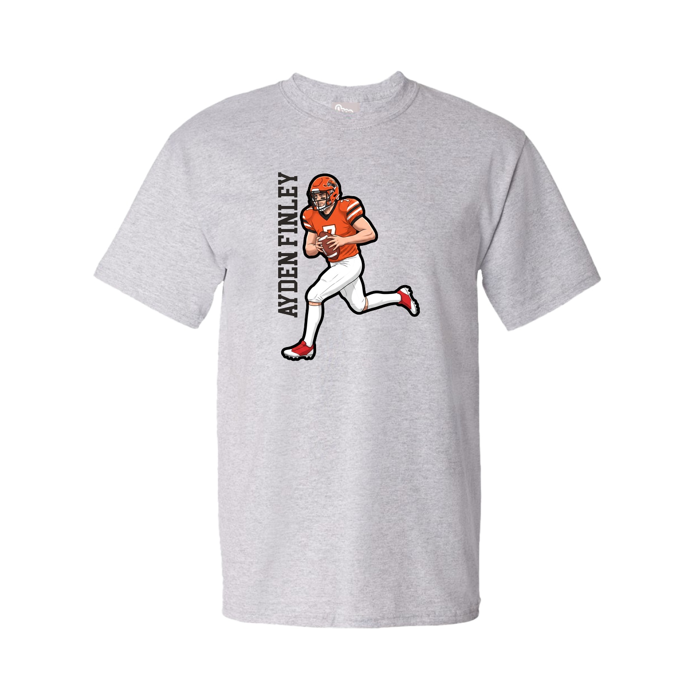 Tee — Name Vertical in Grey