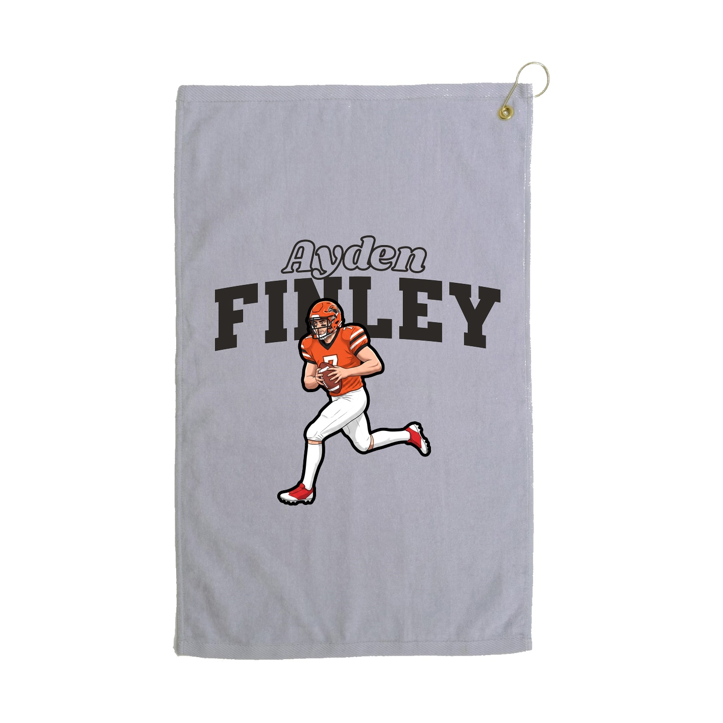 Golf Towel — Name Arch in Grey