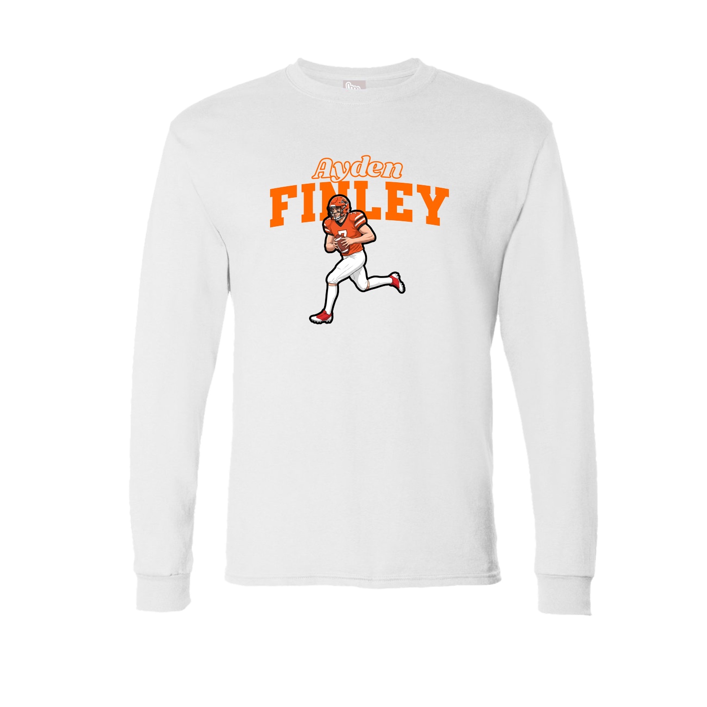 Long Sleeve Tee — Name Arch in White