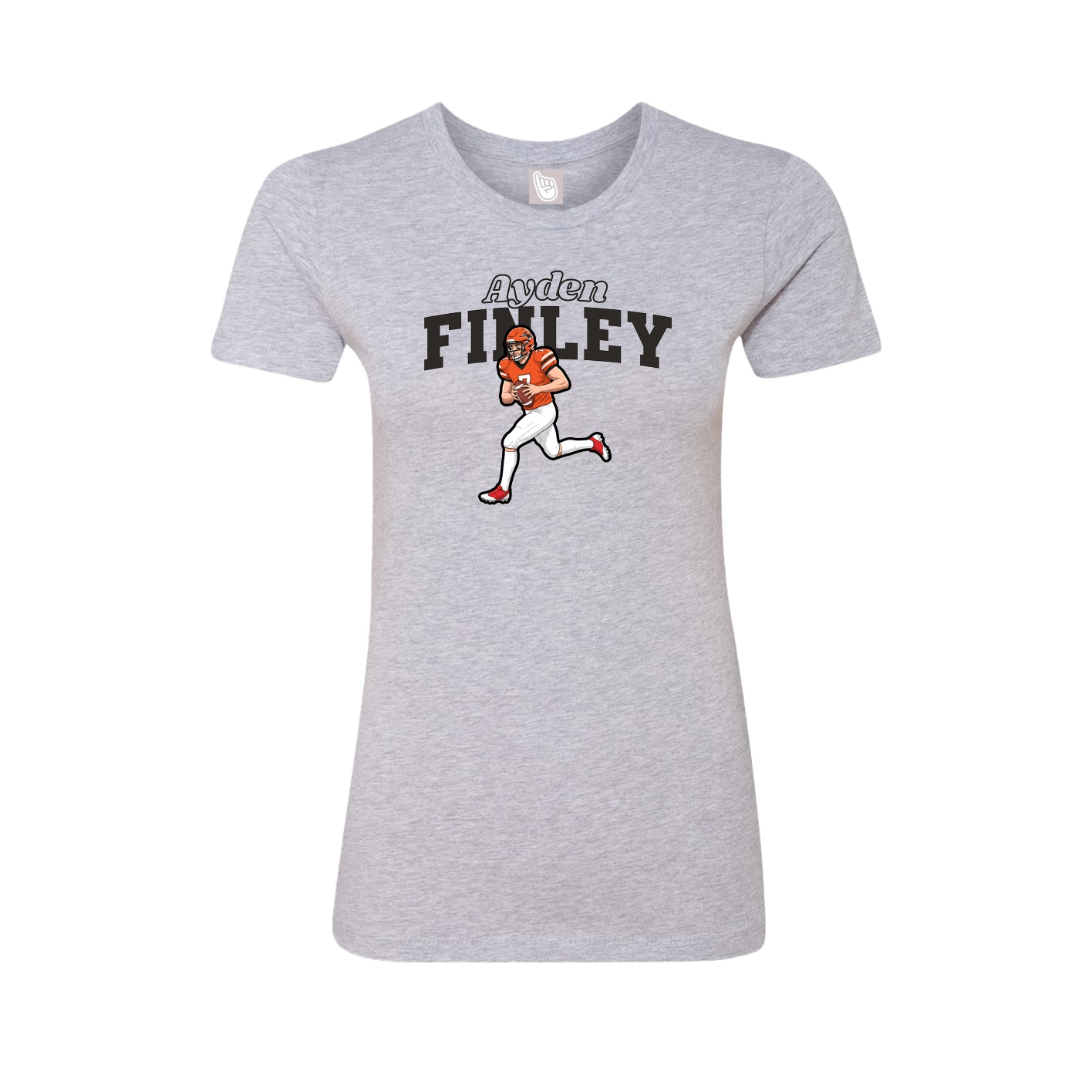 Womens Tee — Name Arch in Grey