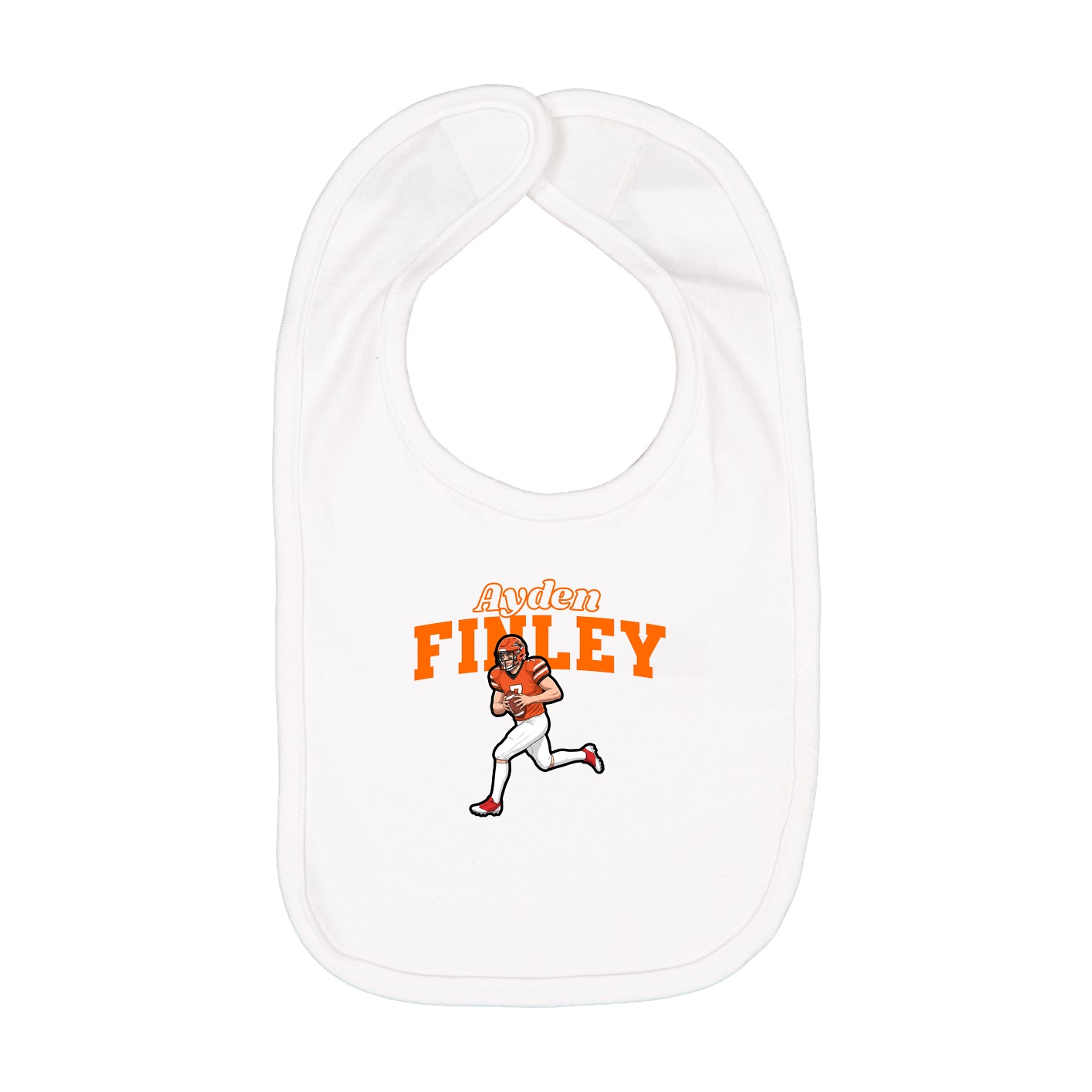 Infant Bib — Name Arch in White