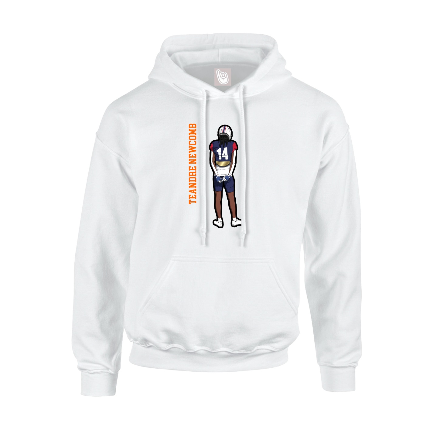 Hoodie — Name Vertical in White