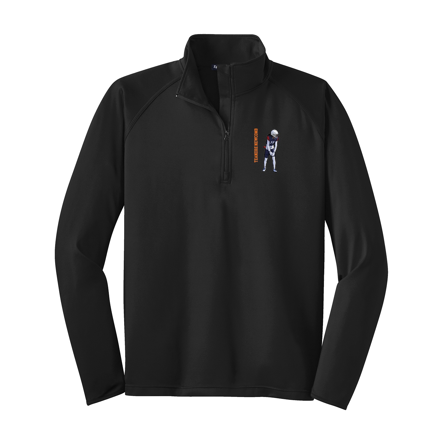 Q-Zip Pullover — Name Vertical in Black