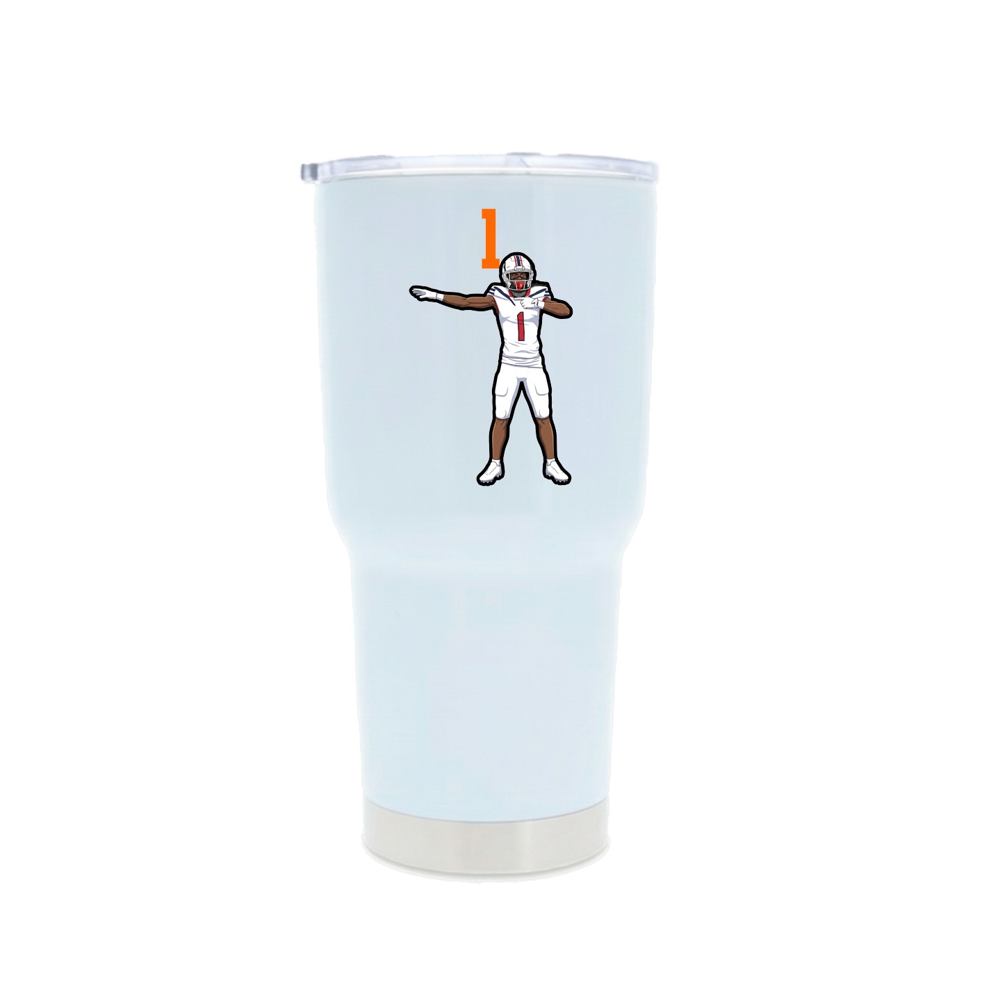 30oz Stainless Steel Tumbler — Number Top in White