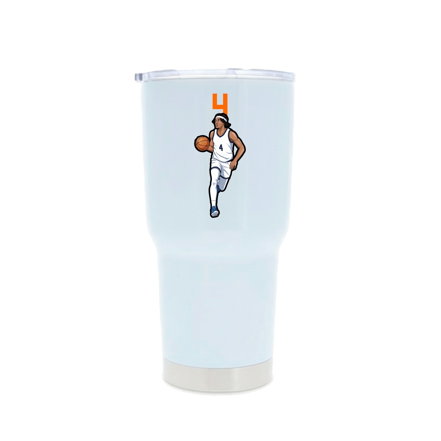 30oz Stainless Steel Tumbler — Number Top in White