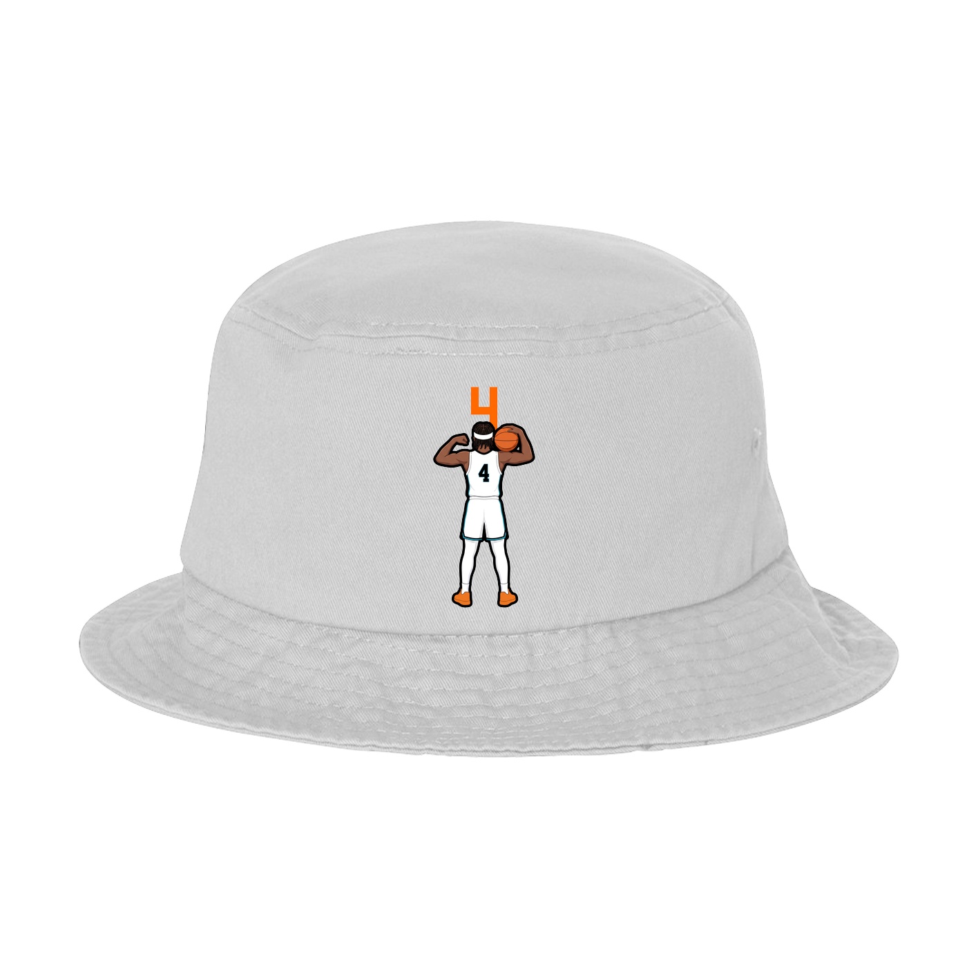 Bucket Cap — Number Top in White