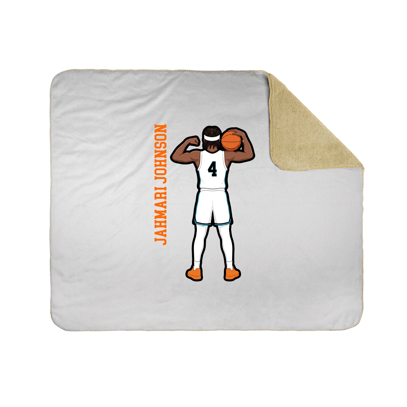 Throw Blanket — Name Vertical in White