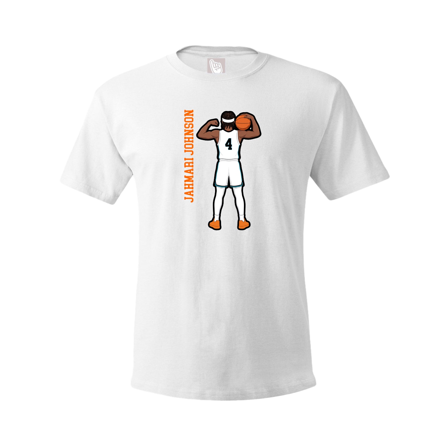 Tee — Name Vertical in White