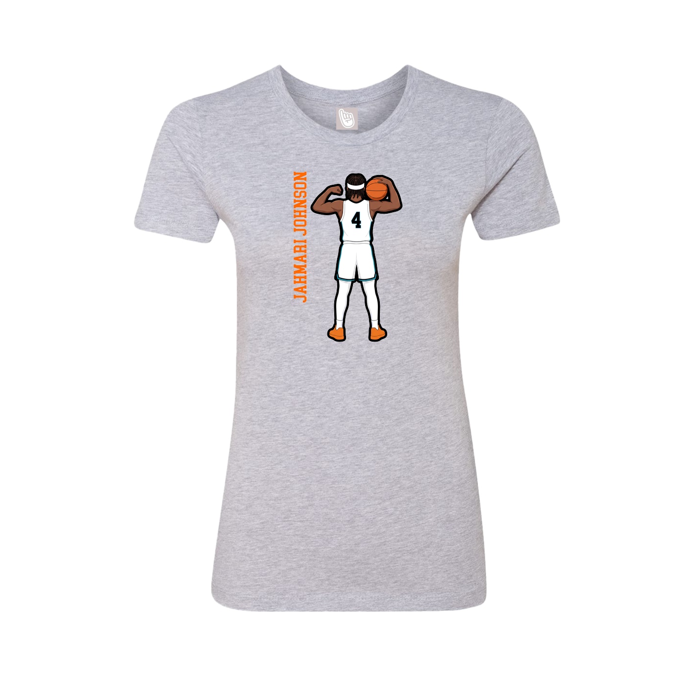 Womens Tee — Name Vertical in Grey