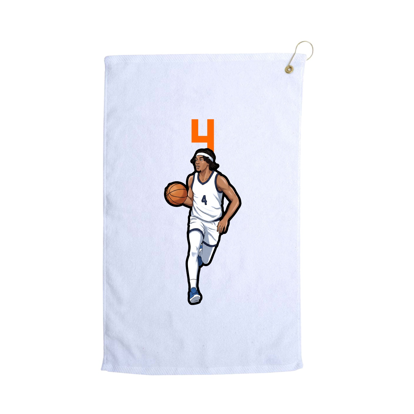 Golf Towel — Number Top in White
