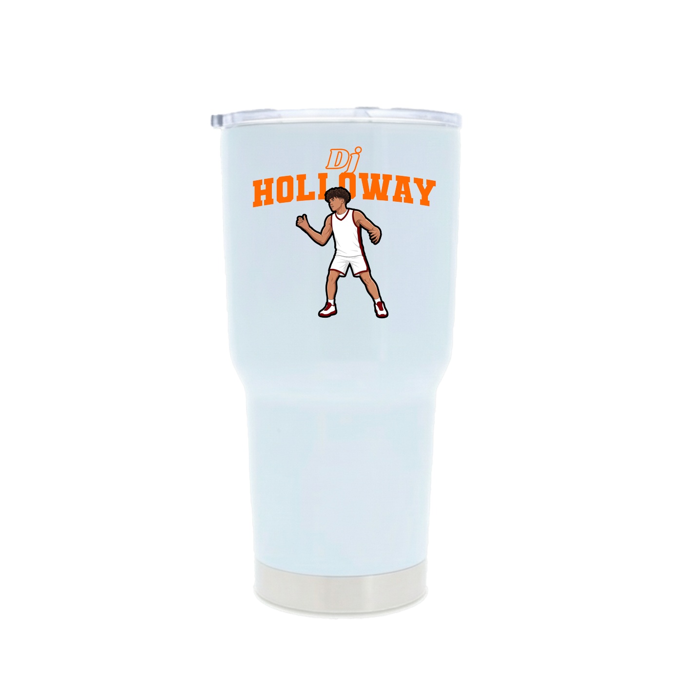 30oz Stainless Steel Tumbler — Name Arch in White