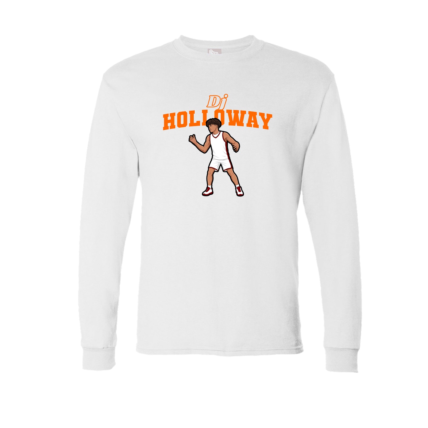 Long Sleeve Tee — Name Arch in White