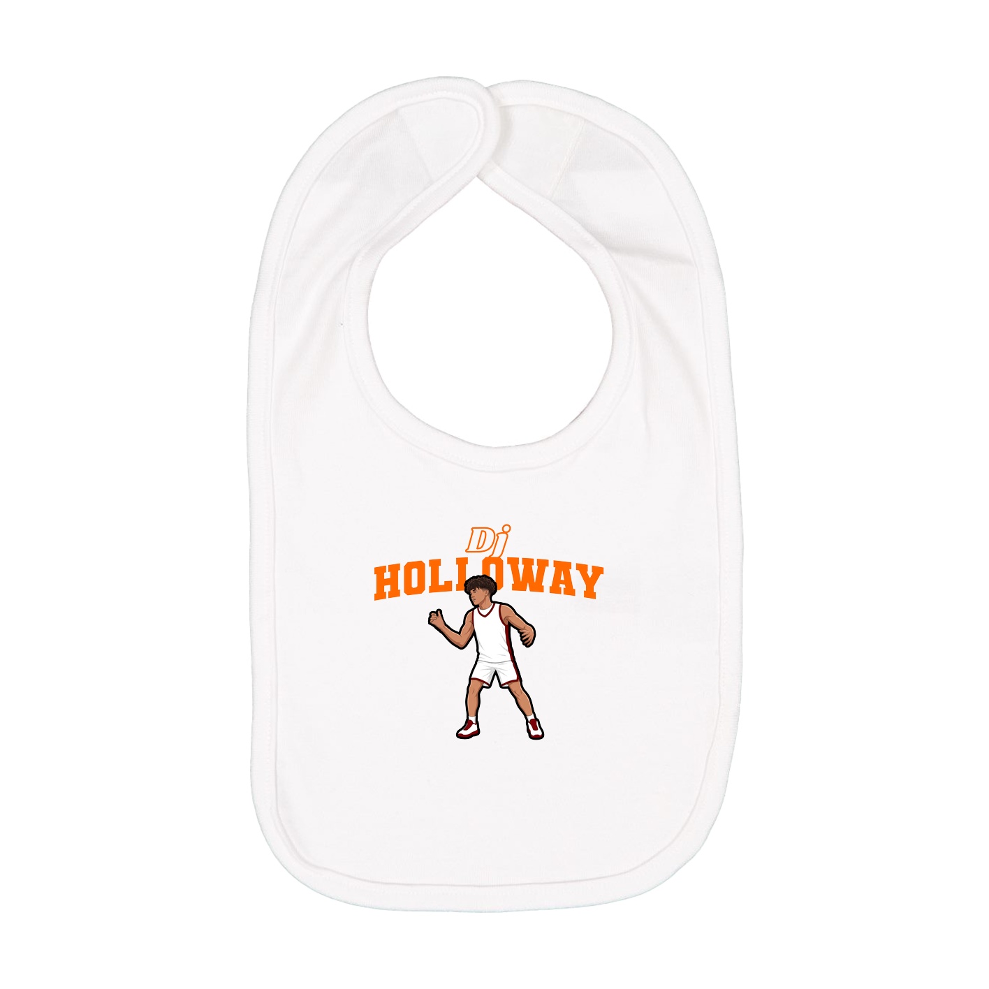 Infant Bib — Name Arch in White