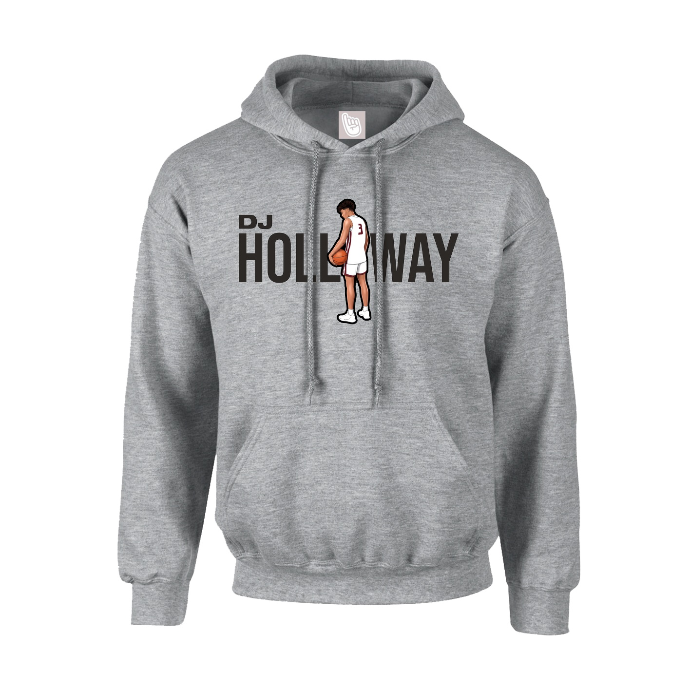 Youth Hoodie — Player Name in Grey