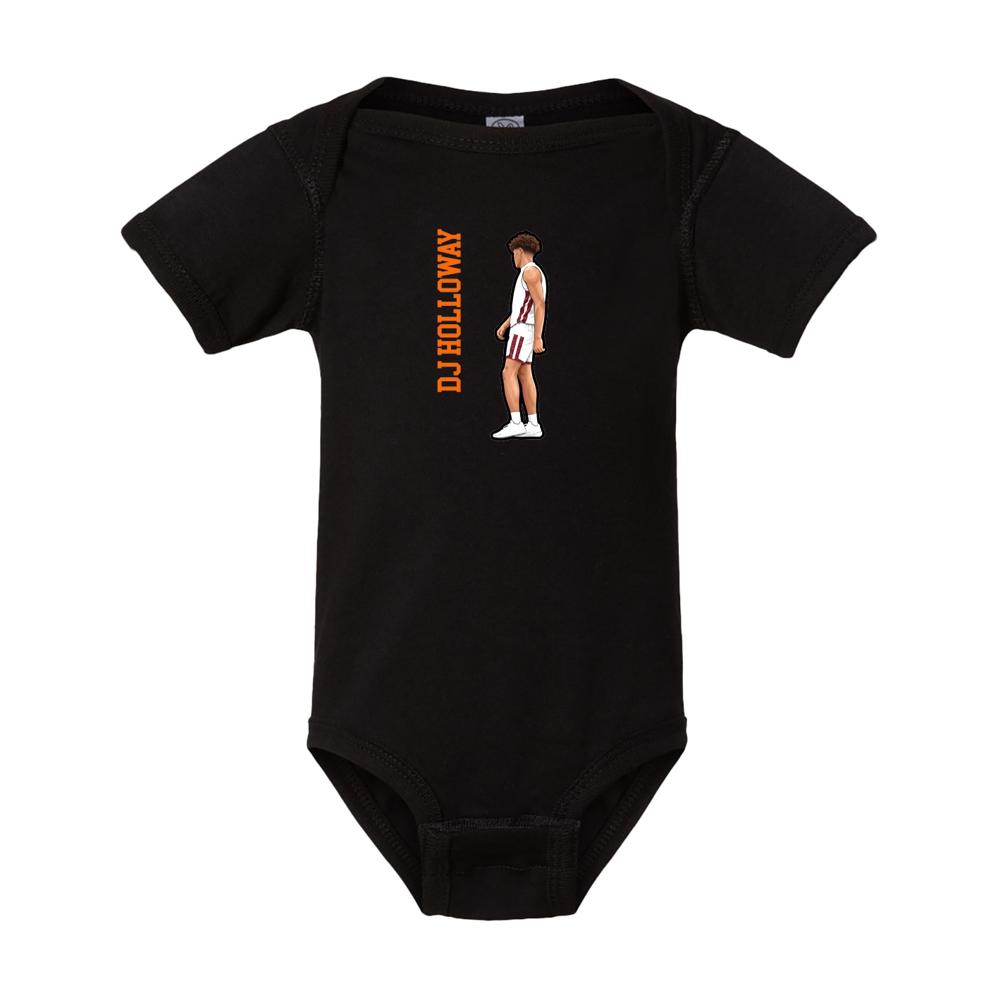Baby Onesie — Name Vertical in Black