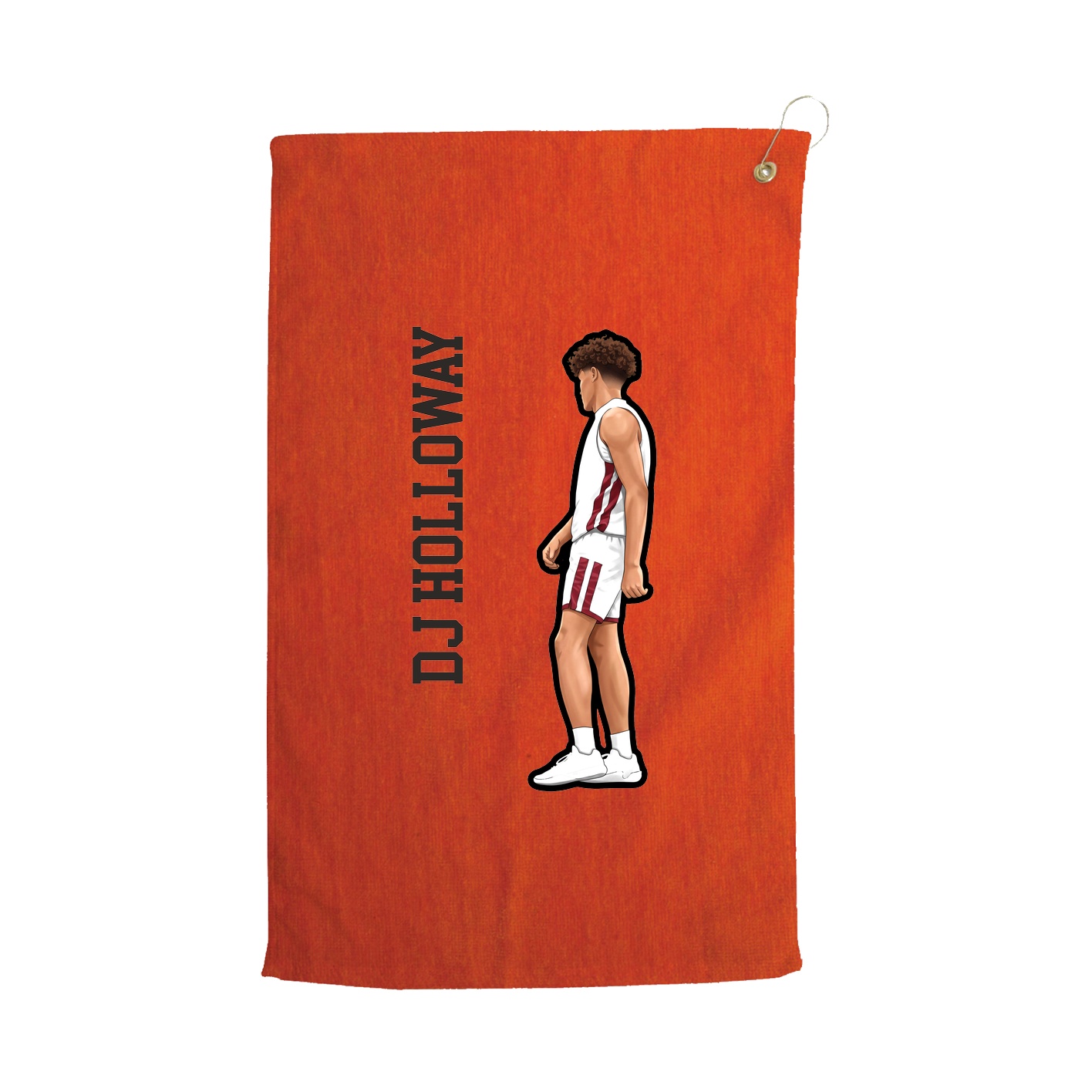 Golf Towel — Name Vertical in Orange