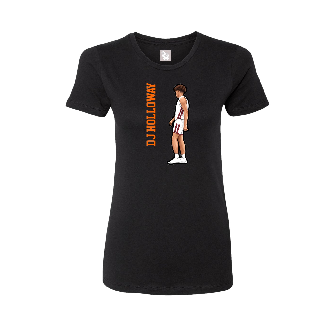 Womens Tee — Name Vertical in Black