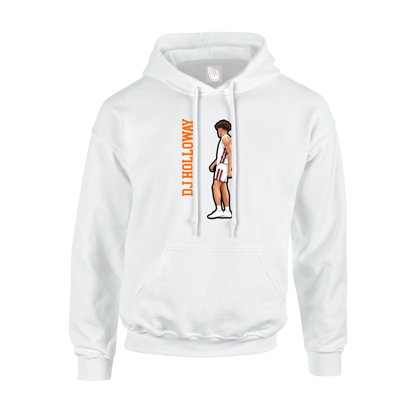 Youth Hoodie — Name Vertical in White