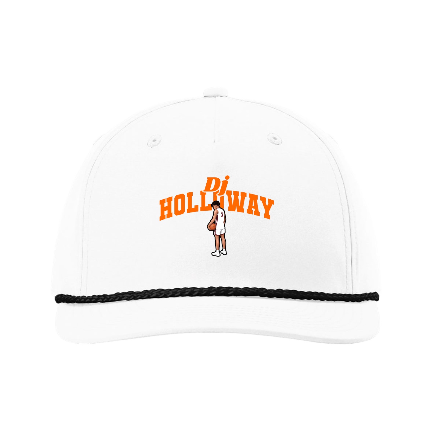 Five-Panel Classic Rope Cap — Signature Arch in White