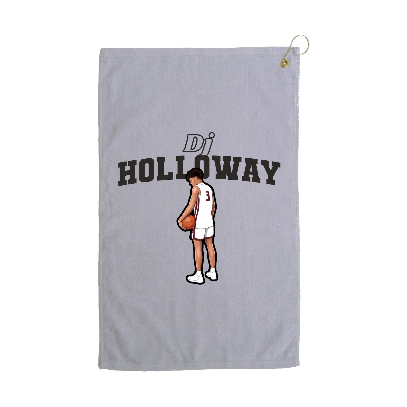 Golf Towel — Name Arch in Grey